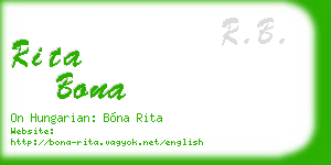rita bona business card